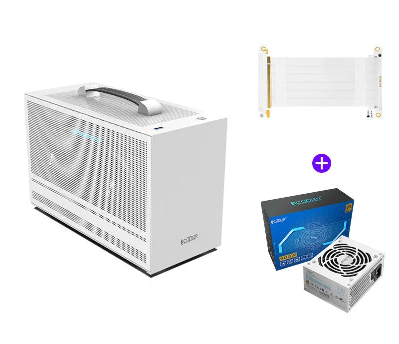 Hummingbird PRO Mini ITX desktop computer case in titanium gray and white colour options