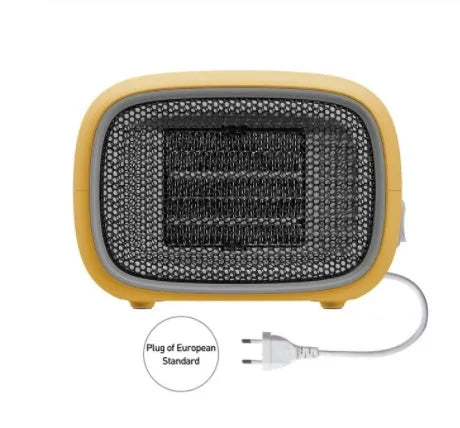 Compact green ceramic PTC heater with metal mesh front measuring 158mm long