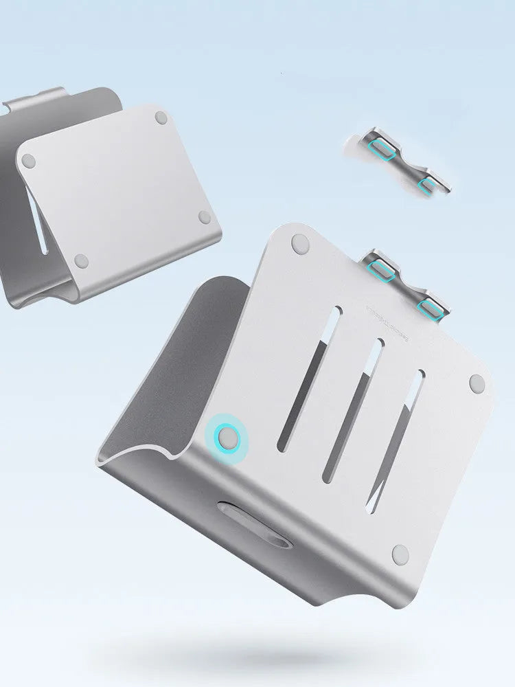 Aluminium alloy notebook cooling bracket with rotary adjustment in grey heat dissipation finish
