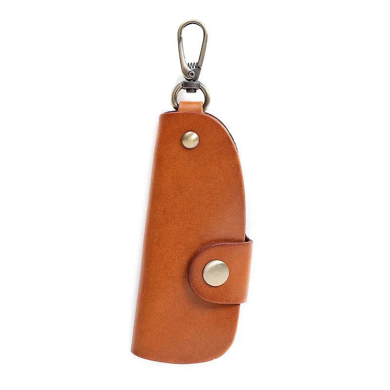 Handmade leather multifunctional door key storage bag in four colour options