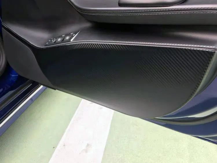 Carbon fibre protective film for Tesla Model S car door controls, 4-piece set