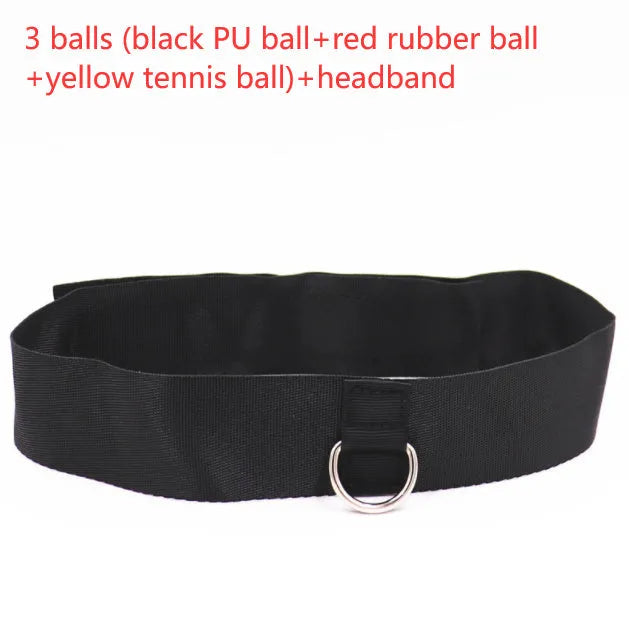 Boxing reaction ball set with multiple coloured balls and adjustable headbands for head-mounted training
