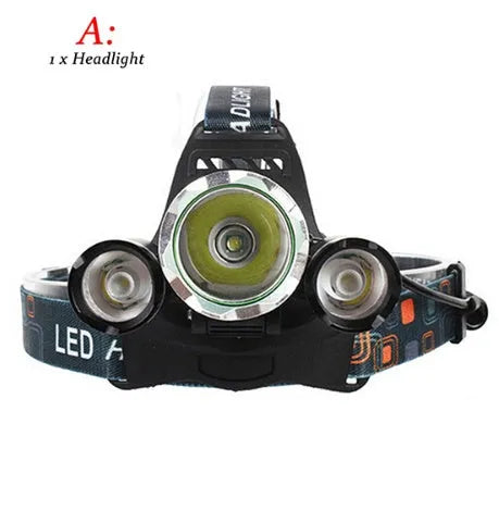 CREE XM-L T6 rechargeable aluminium headlamp with adjustable strap and Hawkeye lens