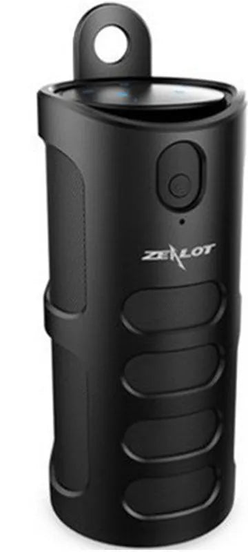 Compact portable Bluetooth speaker in black, blue, or red, showing dimensions of 72mm by 72mm by 170mm.