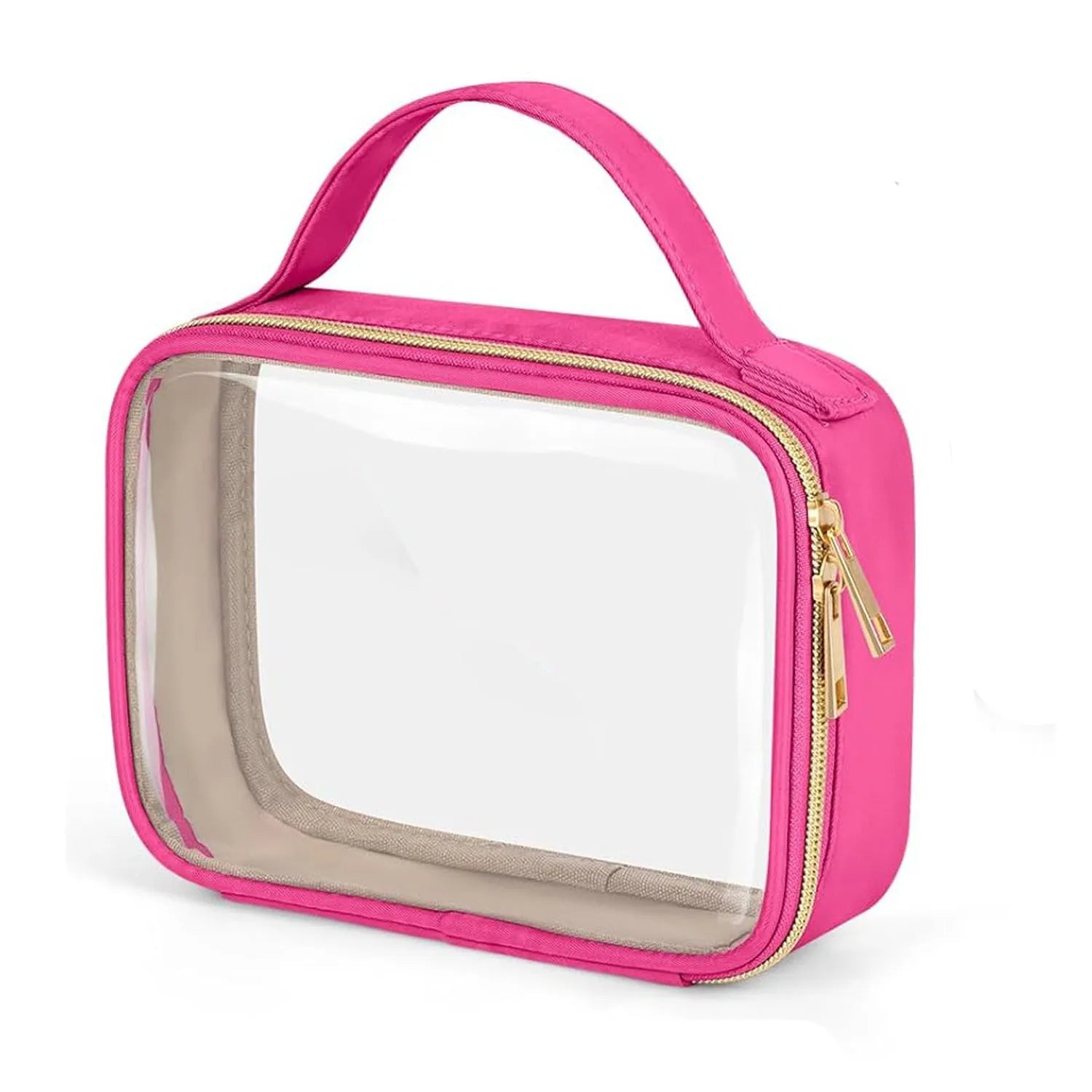 Transparent PVC lipstick storage wash bag with detachable chain in 7.85 inch size