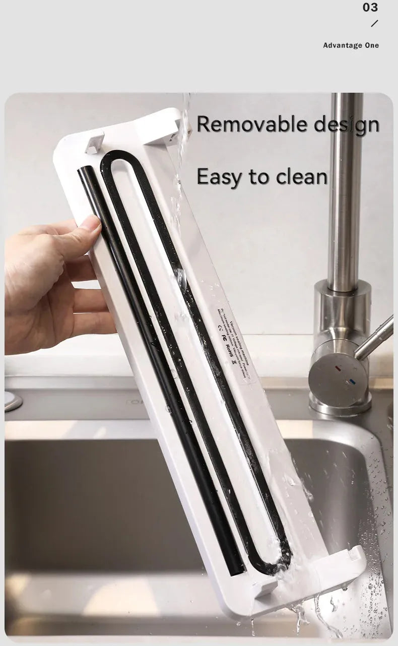 White automatic vacuum sealer with compact design for household food preservation