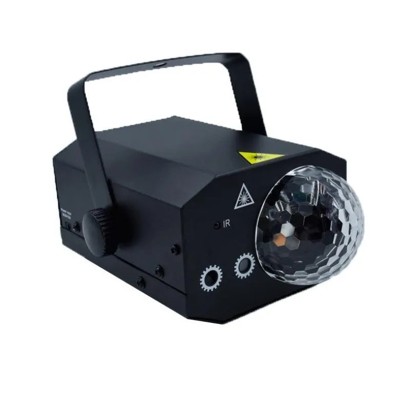 LED laser magic fan stage lighting equipment with dual laser projection and RGB illumination