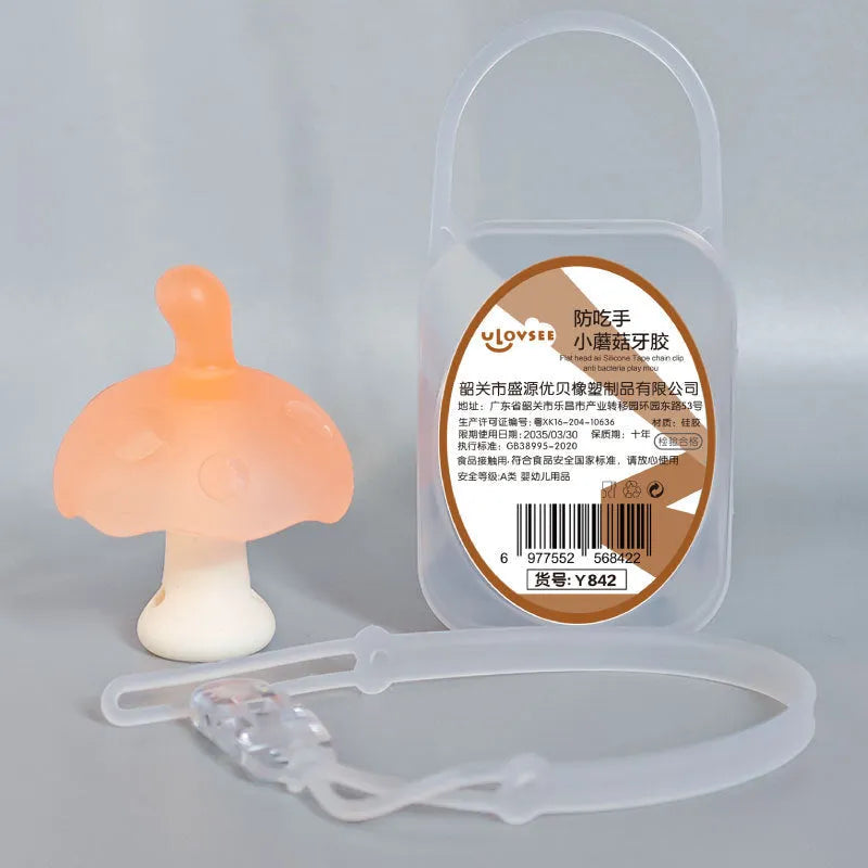 Small mushroom gum food grade silicone gel in pink or nano colour with transparent box.