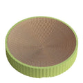 Round green and white cat scratching board with 55cm diameter and replaceable corrugated paper surface