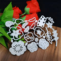 Silver flower-shaped carbon steel paper cutting die for plant-themed crafts