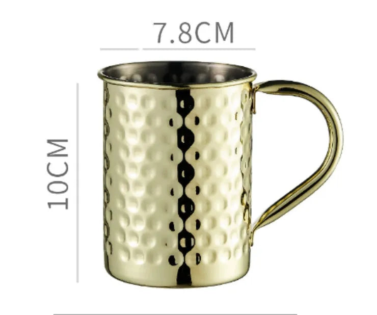 Stainless steel Moscow mule cup with copper plating in metallic finish