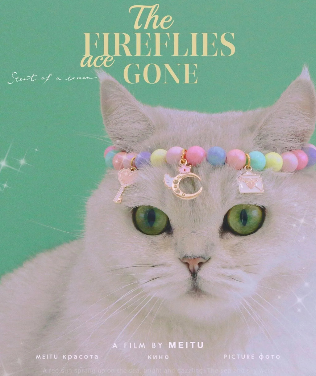 Colourful macaron-themed resin pet jewellery set with adjustable collar and bracelet for dogs and cats