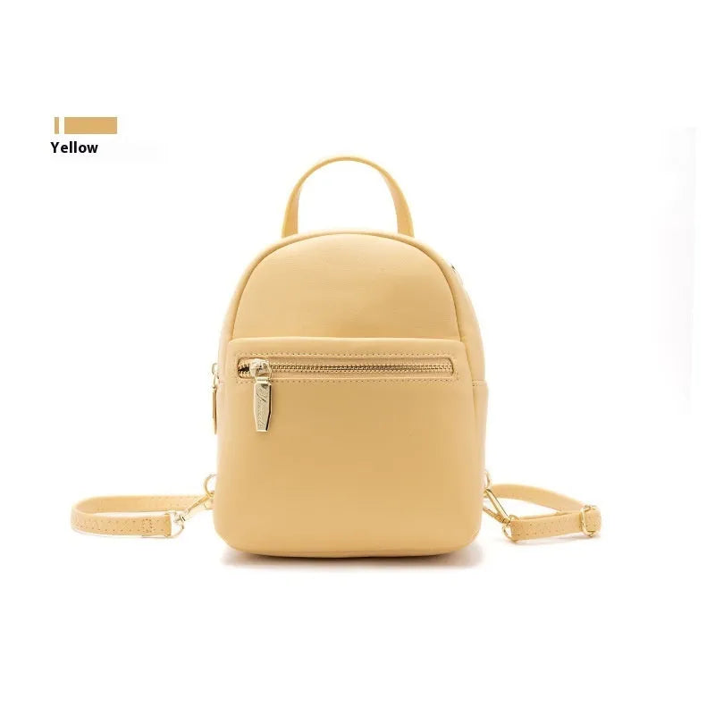 Soft PU leather mini backpack in multiple colours with 3D pockets and internal organisation compartments