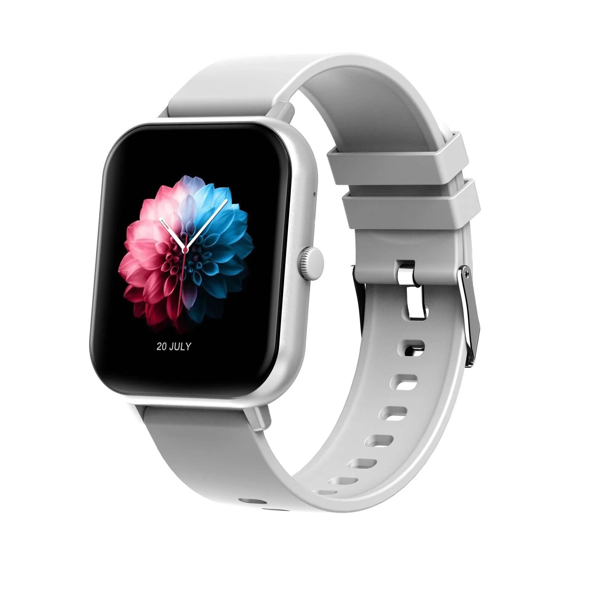 Bluetooth smart watch with heart rate monitoring and step counting on TFT touch screen display