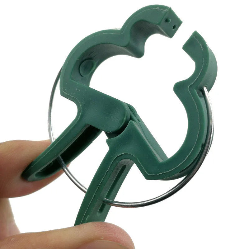 Green plastic plant fixing clips for tomato cucumber and pea vines