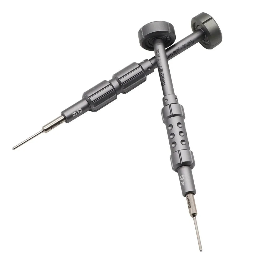 iPhone compatible screwdriver with grenade-shaped aviation alloy handle and multiple spinning head types