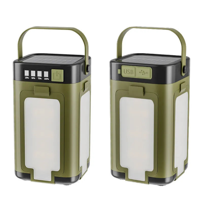 LY24 four leaves solar camping light folded closed with top solar panel visible