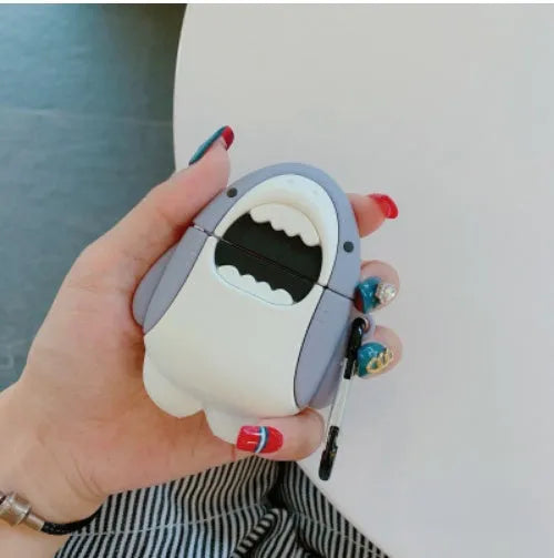 Silicone protective cover on Apple AirPods 1/2 case with personalised female design pattern.