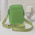 Small solid-colour PU leather crossbody shoulder bag for mobile phones