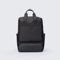 Elegant black computer backpack with 20-35L capacity and multiple storage compartments