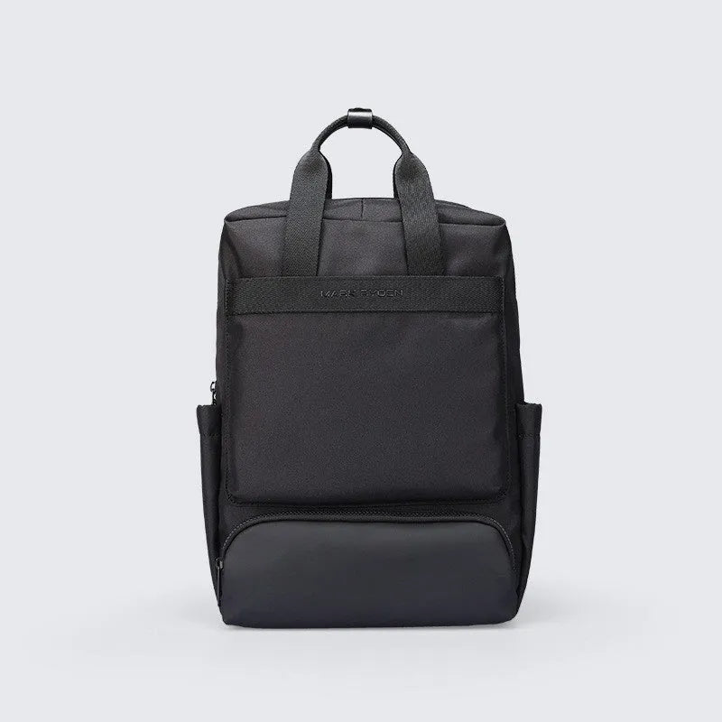 Elegant black computer backpack with 20-35L capacity and multiple storage compartments
