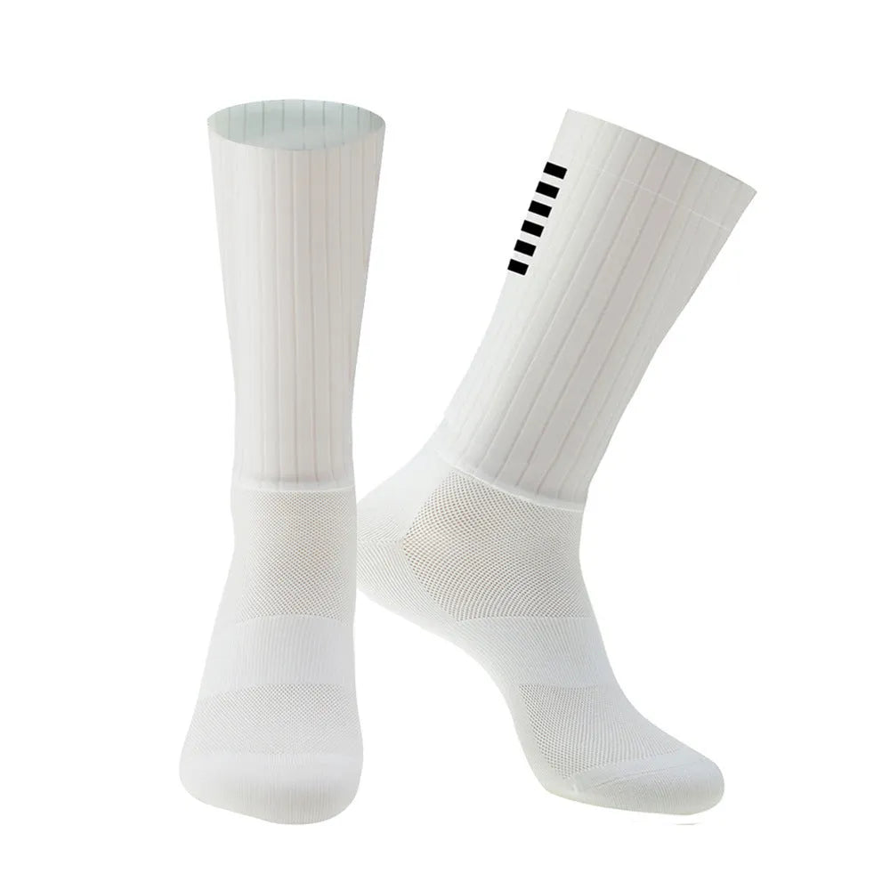 Athletic sports socks in orange, black, purple, white, grey or dark blue colours