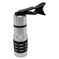 12x telescopic zoom lens attached via universal clip to a smartphone for long-distance filming.
