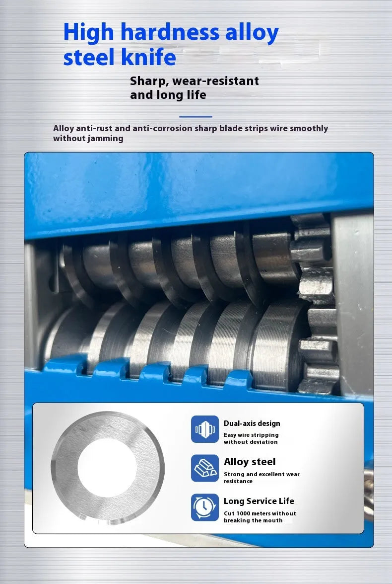 SD-017 manual wire stripping machine for 0.5-17mm cables on a workbench.