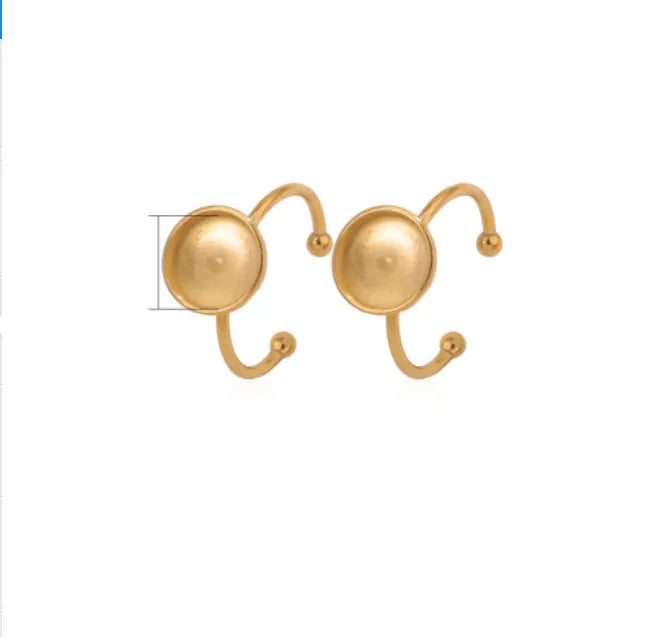 Golden electroplated stainless steel ring settings in various shapes with totem pattern texture and ring holder