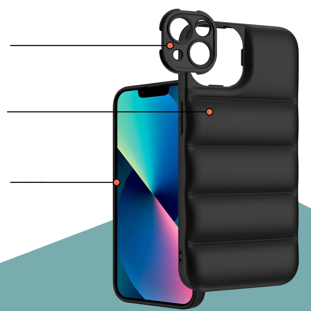 Down jacket TPU mobile phone case back cover for Apple iPhone in solid colour