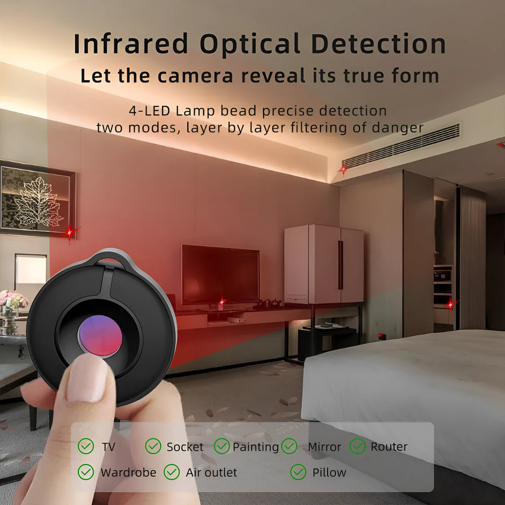 Black S600 compact infrared camera detector for 5-metre long-range privacy scanning.