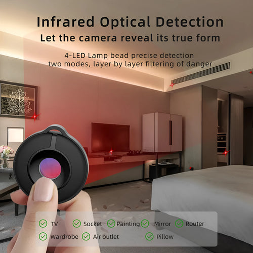 Black S600 compact infrared camera detector for 5-metre long-range privacy scanning.