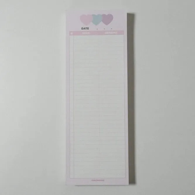 Half-B5 vertical notepad for English learning with pink, purple, or blue cover options