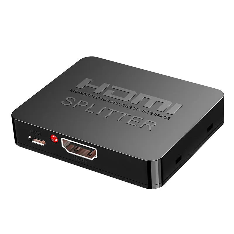 4K HDMI one into two splitter device with selection of power interface options