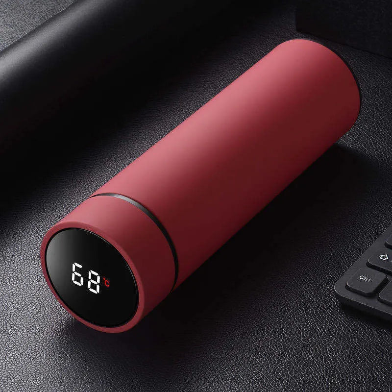 450ml stainless steel vacuum insulated water bottle in choice of colours including black, blue, red, and gold.