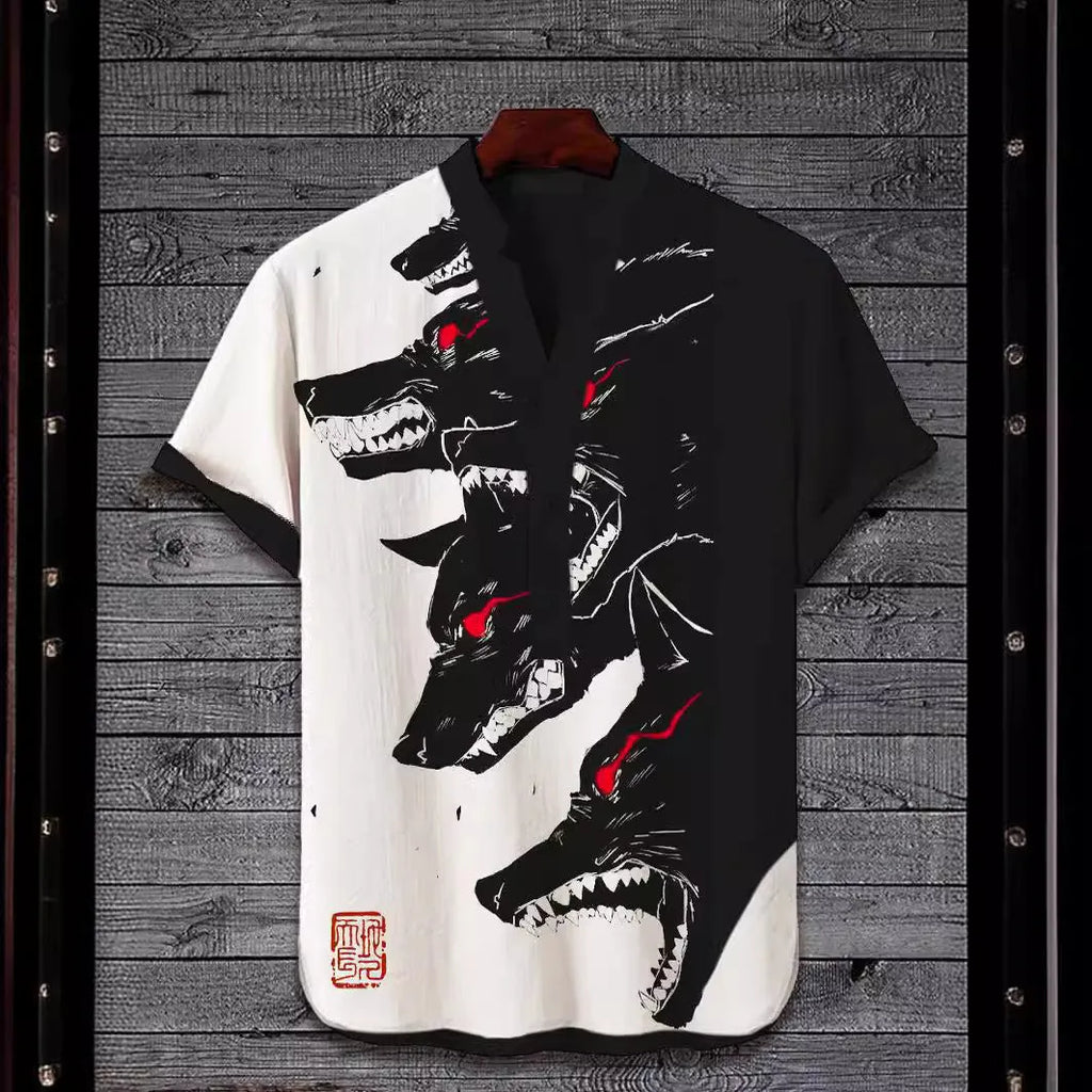 Short sleeve shirt with 3D digital animal print design in various colours