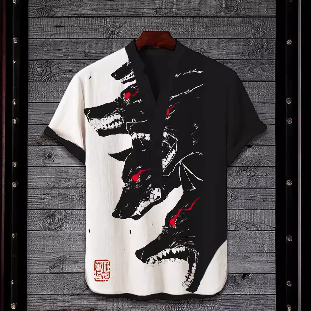 Short sleeve shirt with 3D digital animal print design in various colours