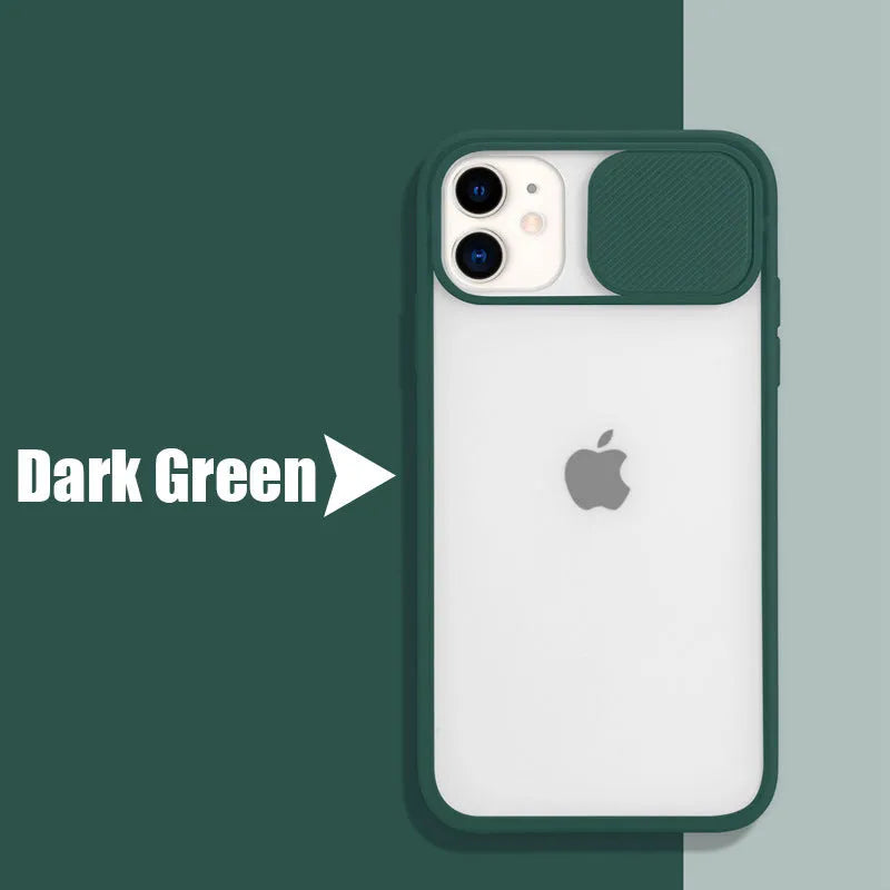 Frosted frame silicone iPhone case in various colours showing compatible models including iPhone 11 Pro and iPhone 12 Mini