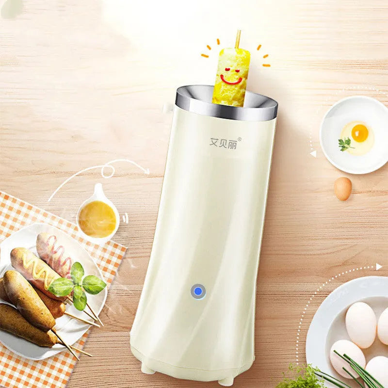 Mini breakfast machine in beige or green colour with compact automatic design