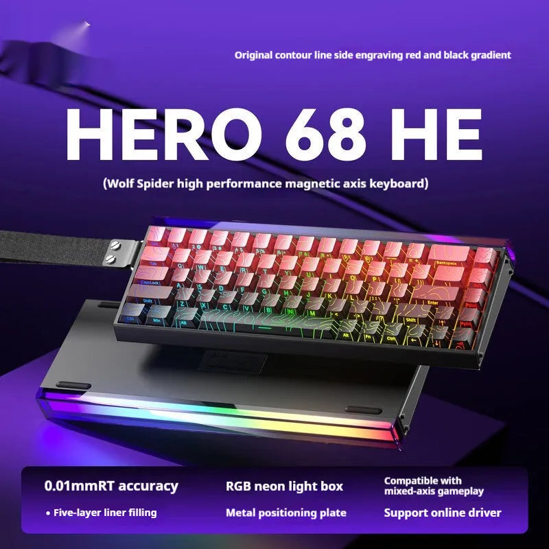 Magnetic axis mechanical keyboard with RGB lighting in various colour and style options