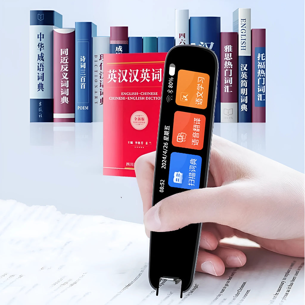 Dark grey English talking pen with scanning tip for offline translation and language practice