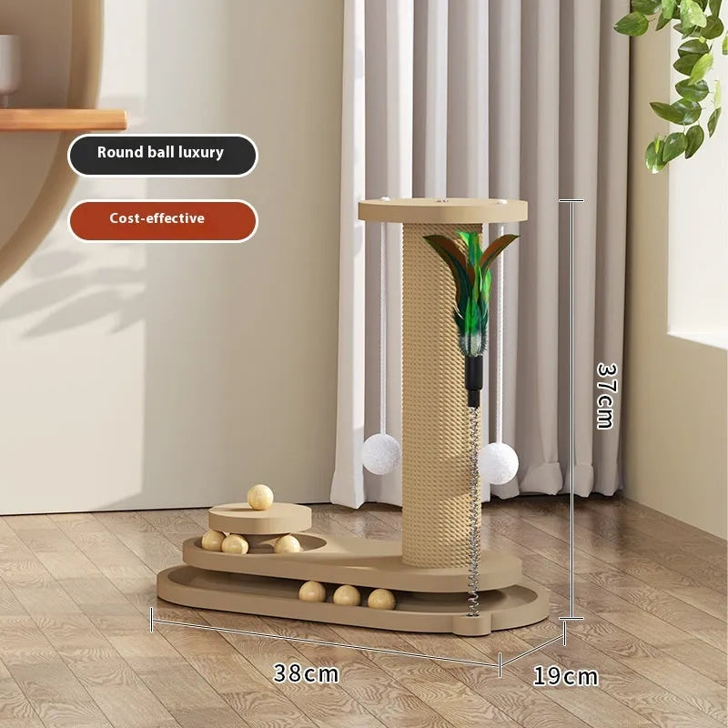 Solid wood cat turntable scratching post climbing frame in multiple colour variations