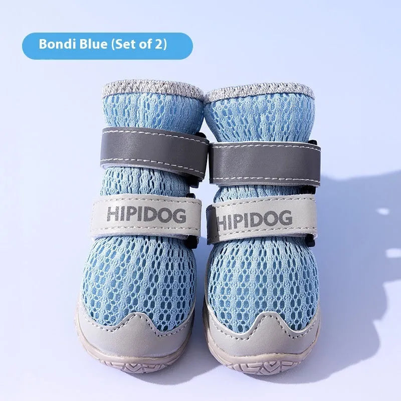 Cartoon style summer dog shoes in Bondi Blue colour with breathable anti-scald design for paw protection