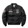 Men's slim-fit stand collar retro motorcycle cotton-padded coat in blue, black, green, or red.