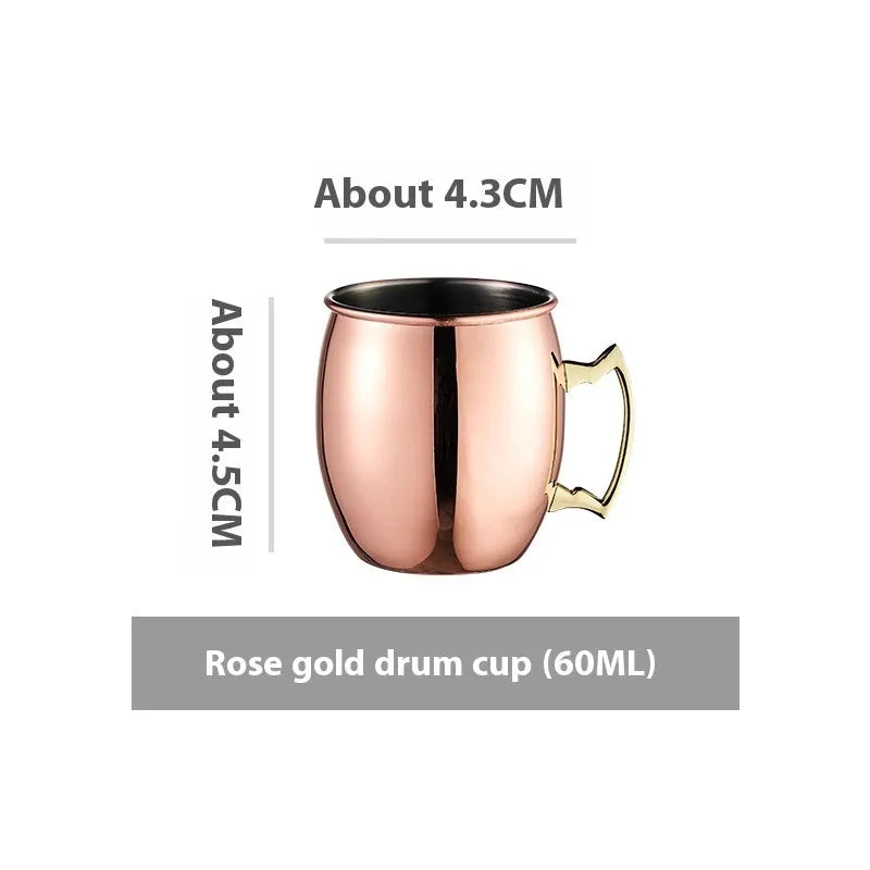 Stainless steel Moscow mule cup with copper plating in metallic finish