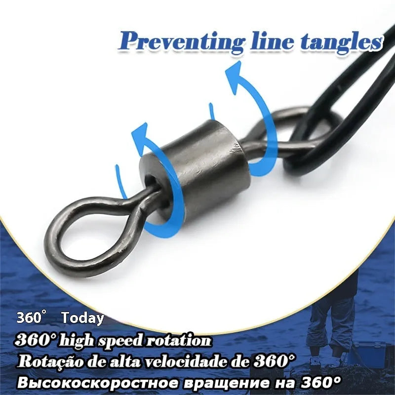54cm green anti-bite fishing steel wire with a double buckle pin on a blue background.