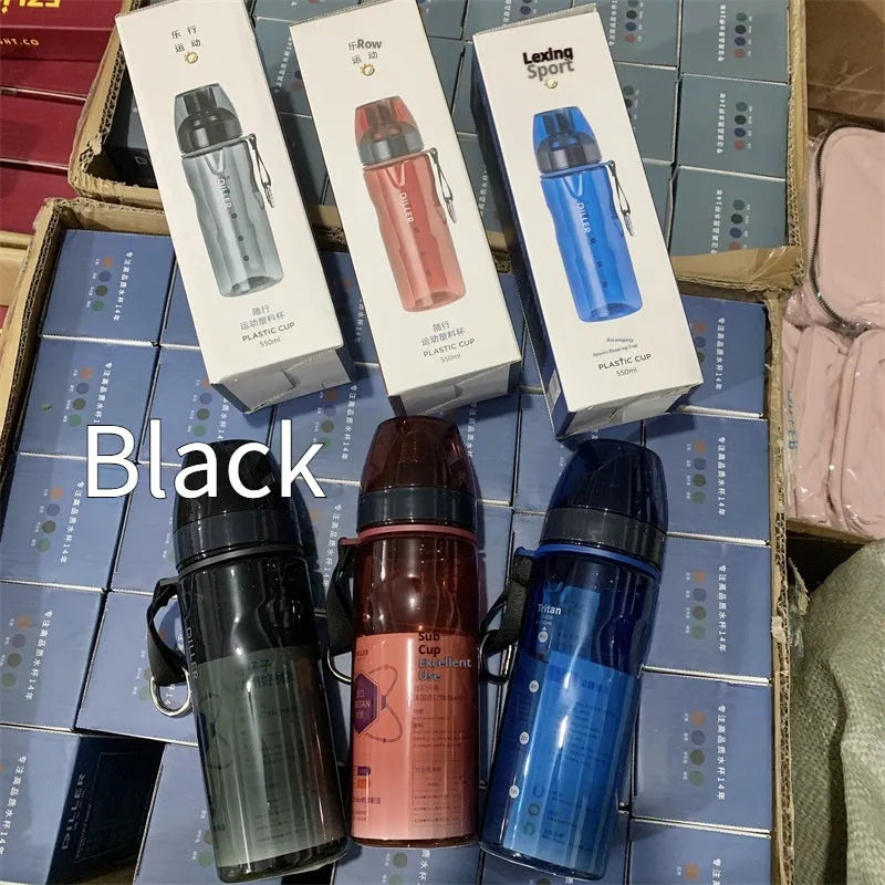 Portable sports water cup with tea compartment in blue red black or grey Chinese style