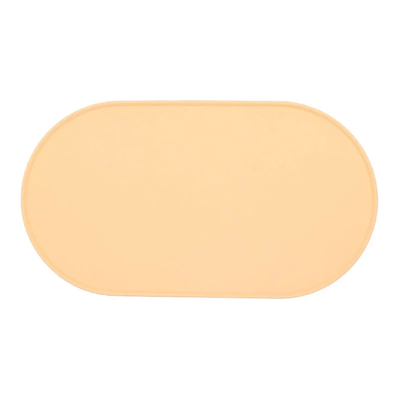 Silicone waterproof cat feeding placemat in green, beige, black, or purple colours