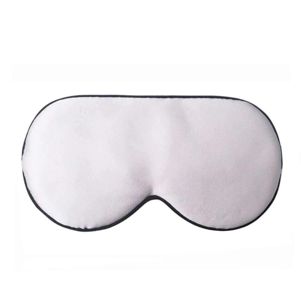 Double-sided mulberry silk eye mask in multiple colours, showing embroidery and print detail.