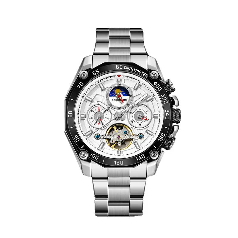 Men's automatic mechanical watch with 12mm thickness case in multiple colour combinations